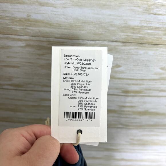 Doverist NWT The Cut Outs Legging Deep Turquoise and Dark Blue - Picture 9 of 9